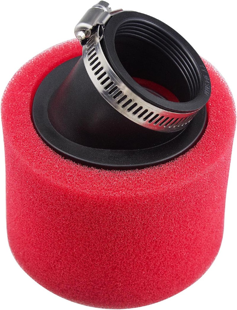 amavoler Bent Foam Air Filter 35mm 38mm 42mm 45mm 48mm Red Aftermarket Replacement Parts Fit for 50cc 70cc 90cc 110cc 125cc 150cc GY6 Motorcycle Atv Scooter Quad Go Kart Moped Pit Dirt Bike. (45mm) - Image 1